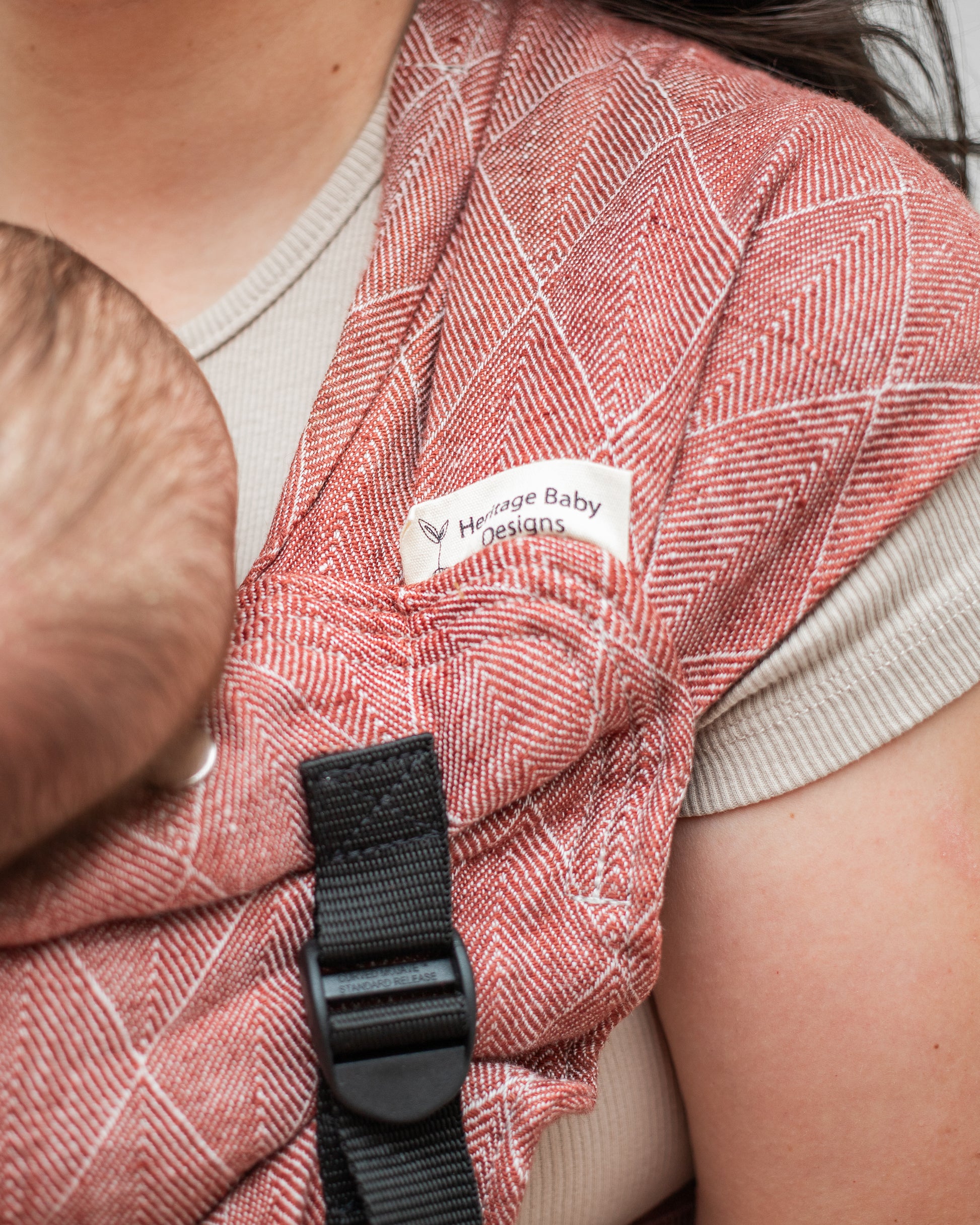 LoveHeld Ember on Heritage Baby Designs Kin Baby Carrier