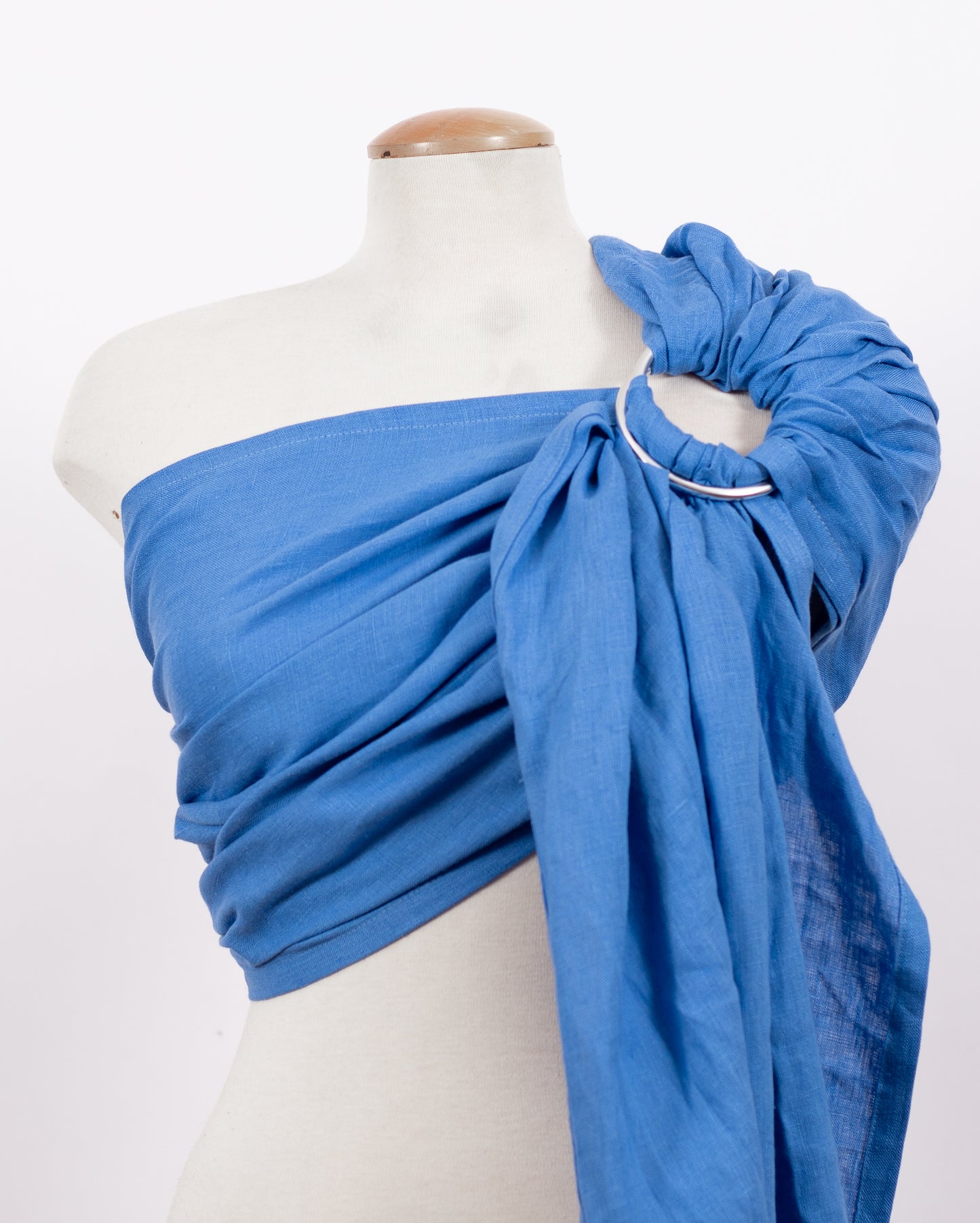 Blue Linen Ring Sling on Mannequin