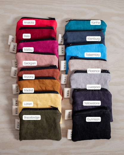 Mini Pouches with Colour Name Labels
