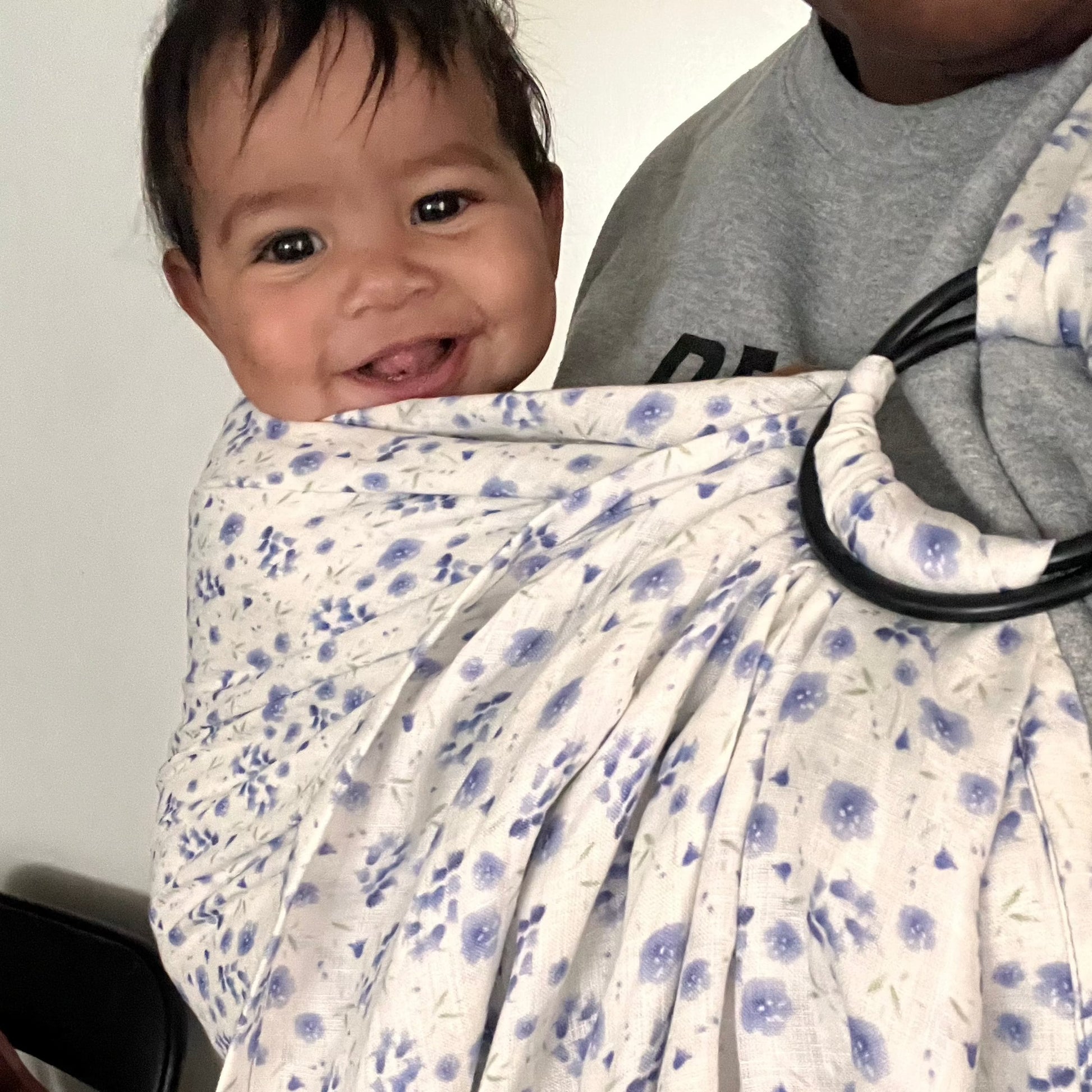 Blue Floral Ring Sling Baby Carrier