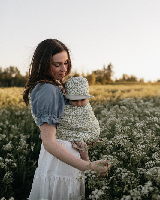 Daisy Floral Linen Ring Sling