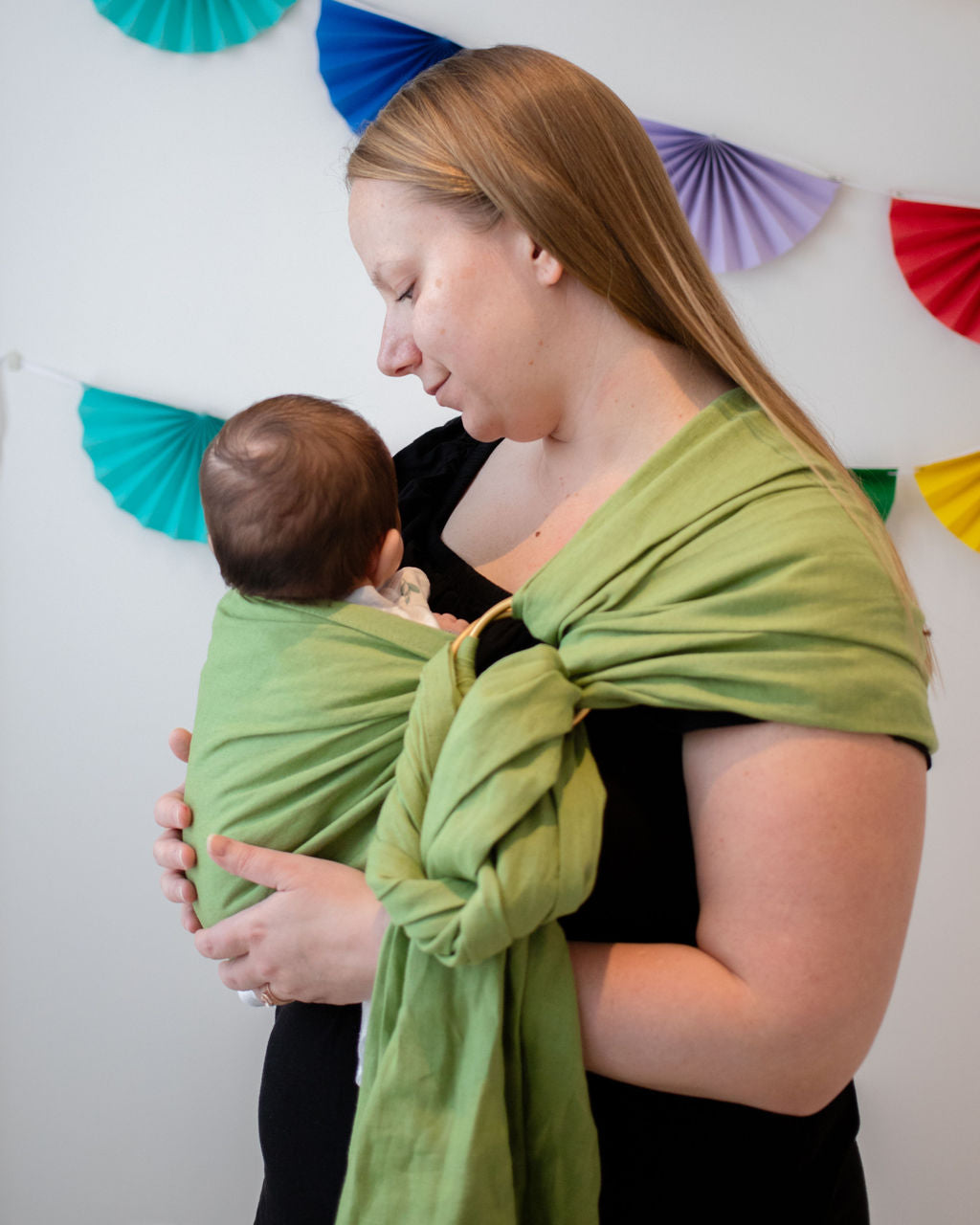 Plus Size Ring Sling Carrier in Colour Green