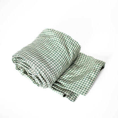 Green Plaid Linen Ring Sling 