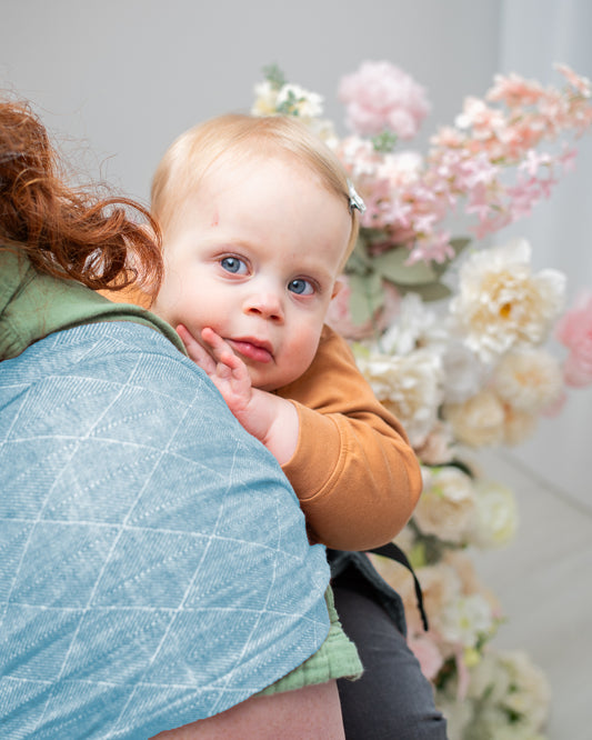 LoveHeld Wesley on Heritage Baby Designs Kin Baby Carrier
